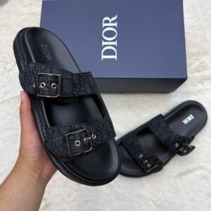 Christian Dior Slippers Aqua Black on Black