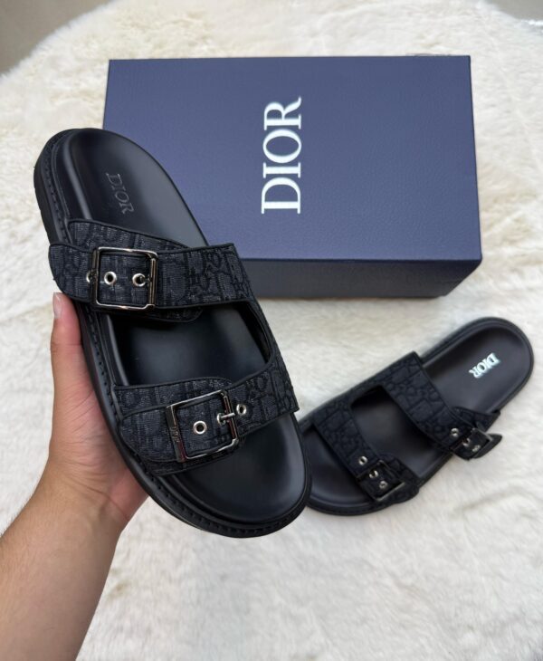 Christian Dior Slippers Aqua Black on Black