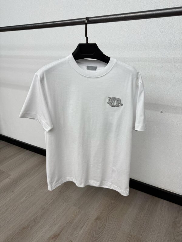 Christian Dior Grey Logo Witte T-Shirt