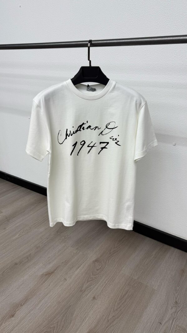 Christian Dior Schuingedrukt Logo White T-Shirt