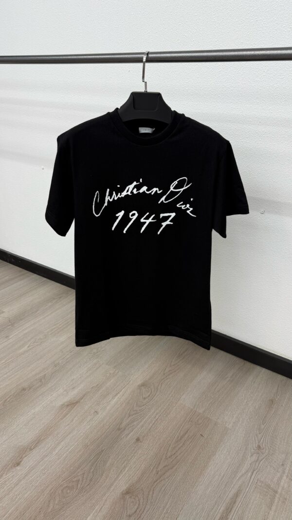 Christian Dior Schuingedrukt Logo Black T-Shirt