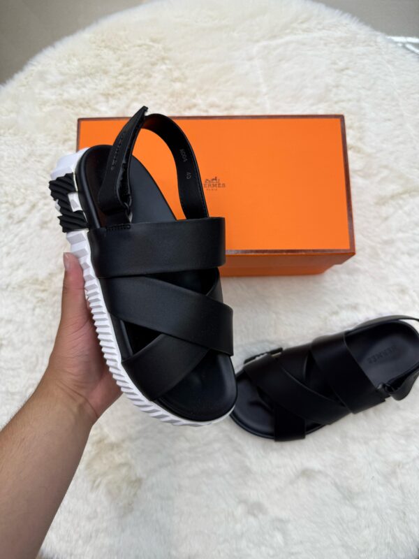 Hermes Genius Sandal Black White