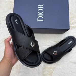 Christian Dior Slippers Black Leather