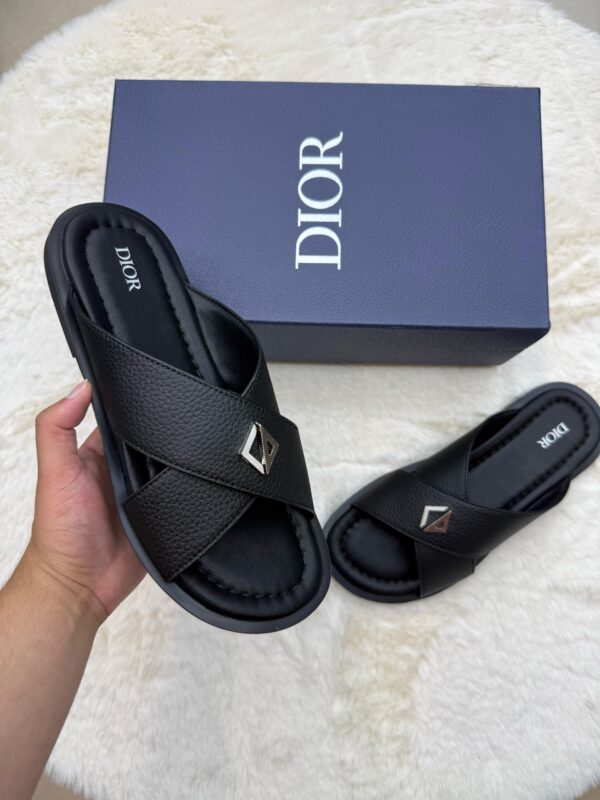 Christian Dior Slippers Black Leather