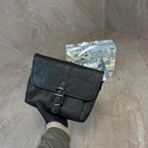 Christian Dior Daily Messenger Bag Black Leather High Quality