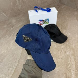 Prada Re-Nylon Baseball Cap Blue