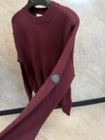 Moncler Gebreidde Sweater Bordeaux, Black Logo - Afbeelding 2