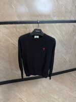 Ami Sweater Black, Red Logo