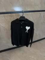Ami Polo Sweater Black
