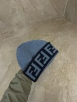Fendi Beanie Muts Blue Wool - Afbeelding 2