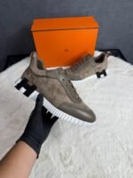 Hermes Bouncing Brown Suede Sneakers