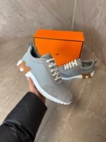 Hermes Bouncing Sneakers Grey, Brown Logo