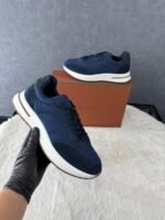 Loro Piana Weekend Walk Sneakers Blue Suede