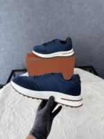 Loro Piana Weekend Walk Sneakers Blue Suede - Afbeelding 4