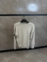 Moncler Gebreidde Sweater Beige, Black Logo - Afbeelding 3