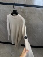 Moncler Gebreidde Sweater Beige, Black Logo - Afbeelding 2