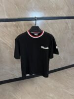 Moncler T-Shirt Zwart, Rand Kraag