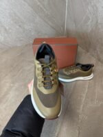 Loro Piana Weekend Walk Sneakers Khaki Leather - Afbeelding 3