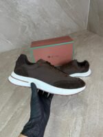 Loro Piana Weekend Walk Sneakers Brown Suede - Afbeelding 2