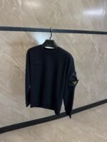 Stone Island Sweater Navy Blue, Arm Pocket Double Logo
