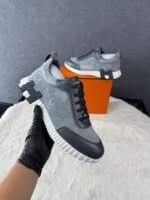 Hermes Bouncing Sneakers Grey Suede