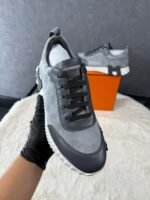Hermes Bouncing Sneakers Grey Suede - Afbeelding 4