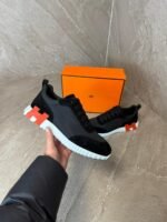 Hermes Bouncing Sneakers Black, Orange Logo